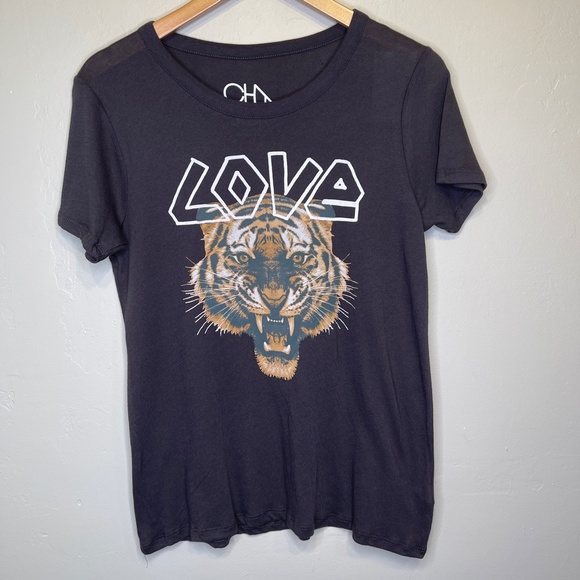 Chaser | NWT “LOVE” Tiger Graphic Valentines Crewneck Short Sleeve Soft Tee - Picture 3 of 6